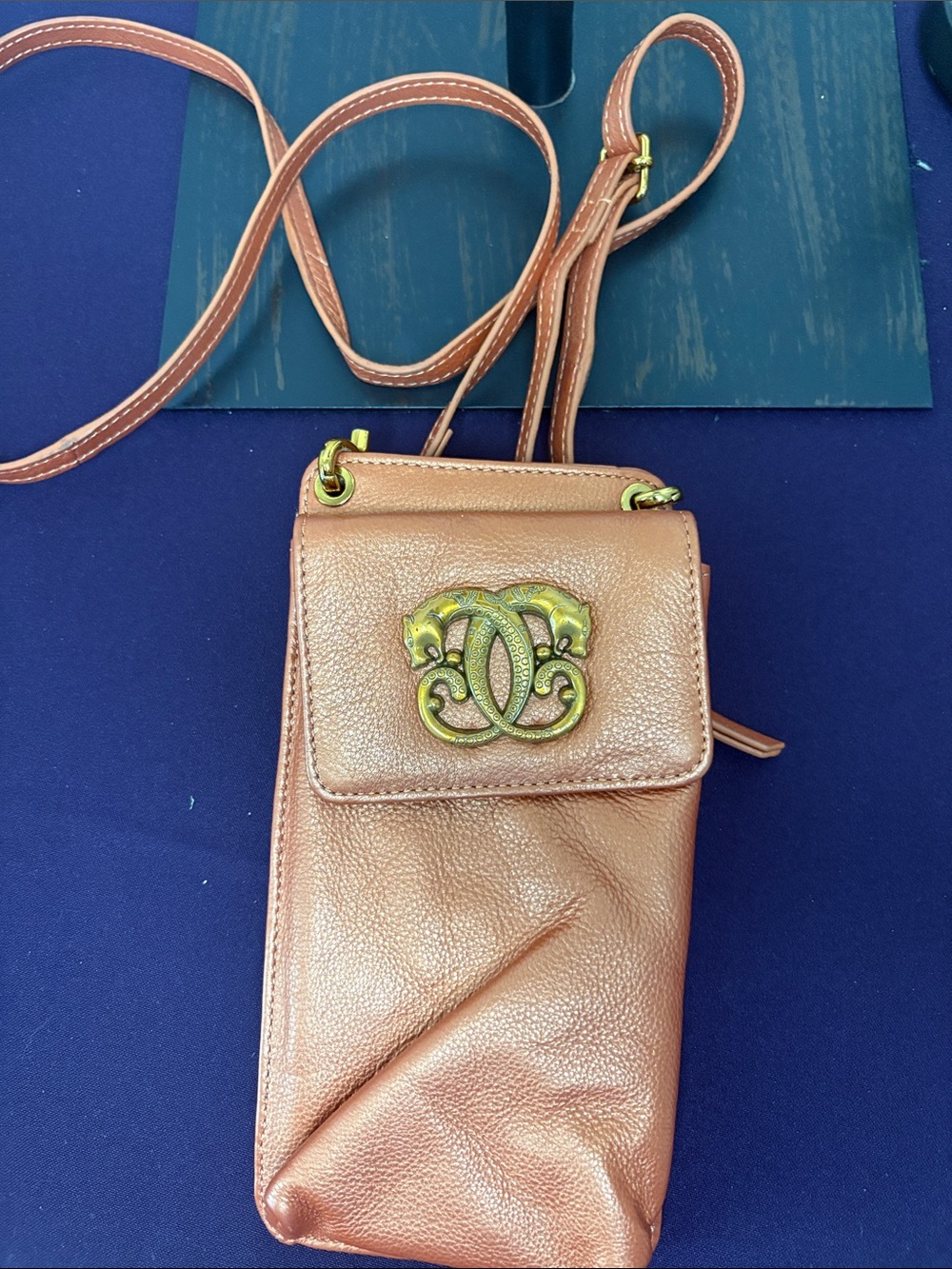 Sharif Legacy metallic leather phone bag